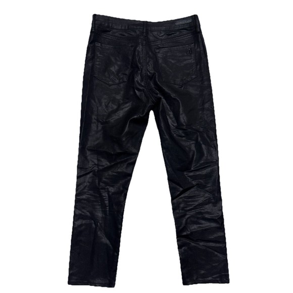 Articles of Society Womens Sz 27 Black Coated Crop Jeans Mid Rise Stretch - Picture 1 of 10